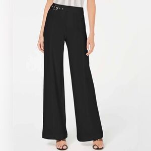 INC• Womens Belted Mid-Rise Wide Leg Pants